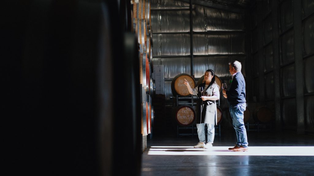 Didi & Kym in barrel store
