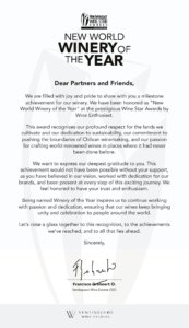 Winery of the Year Kalfu statement
